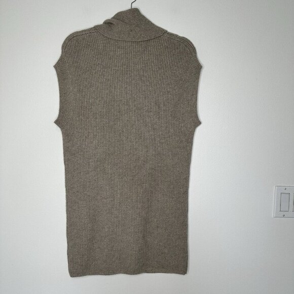Vince Ribbed Tunic Sweater Dress XS Wool Cashmere Cowl Heather Almond - Picture 2 of 8